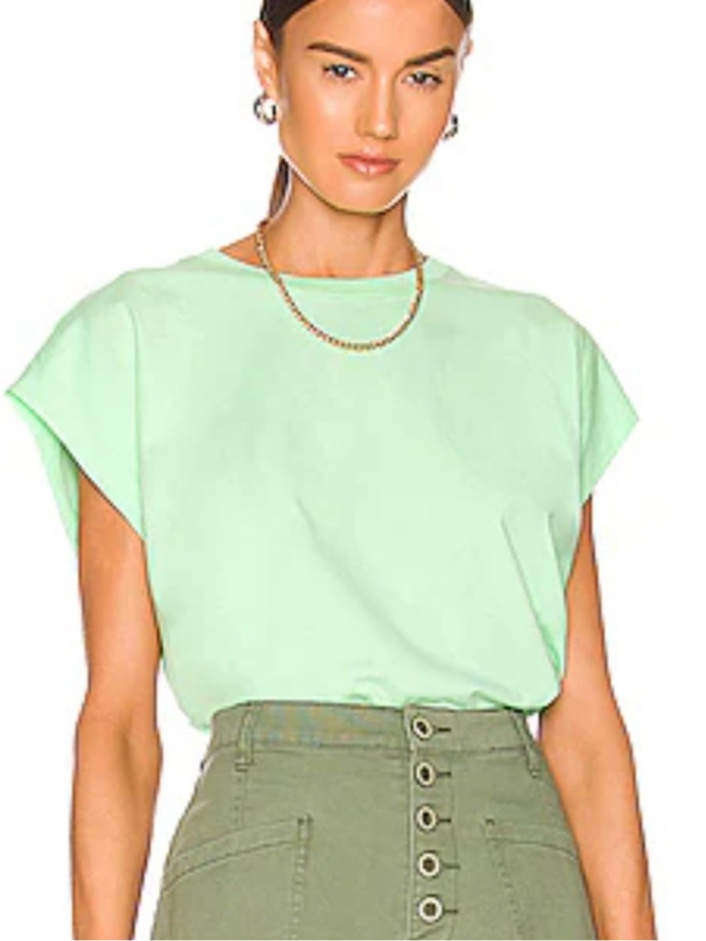 Pistola Trina Muscle Tee Key Lime Green Sleeveless T-shirt 100% Cotton XS